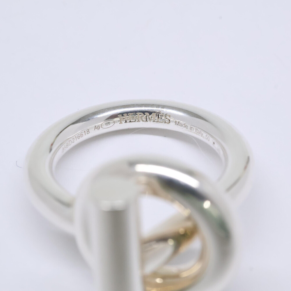 HERMES Ag925 Echappé MM Ring, Size 50, Silver, Women's - Picture 7 of 7